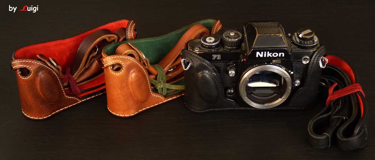 LUIGI PREMIUM "BUMP" CASE+DELUXE STRAP for CLASSIC NIKON F3-F3HP+DHL INCLUDED