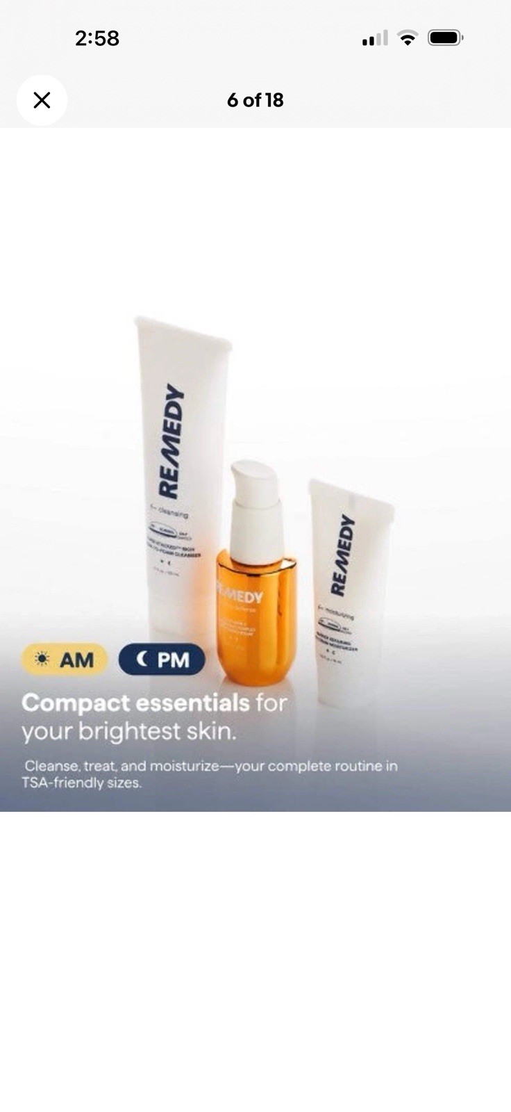 Remedy Skin Brightening 3-Piece Skincare Kit with Gentle Cleanser Vitamin C Seru