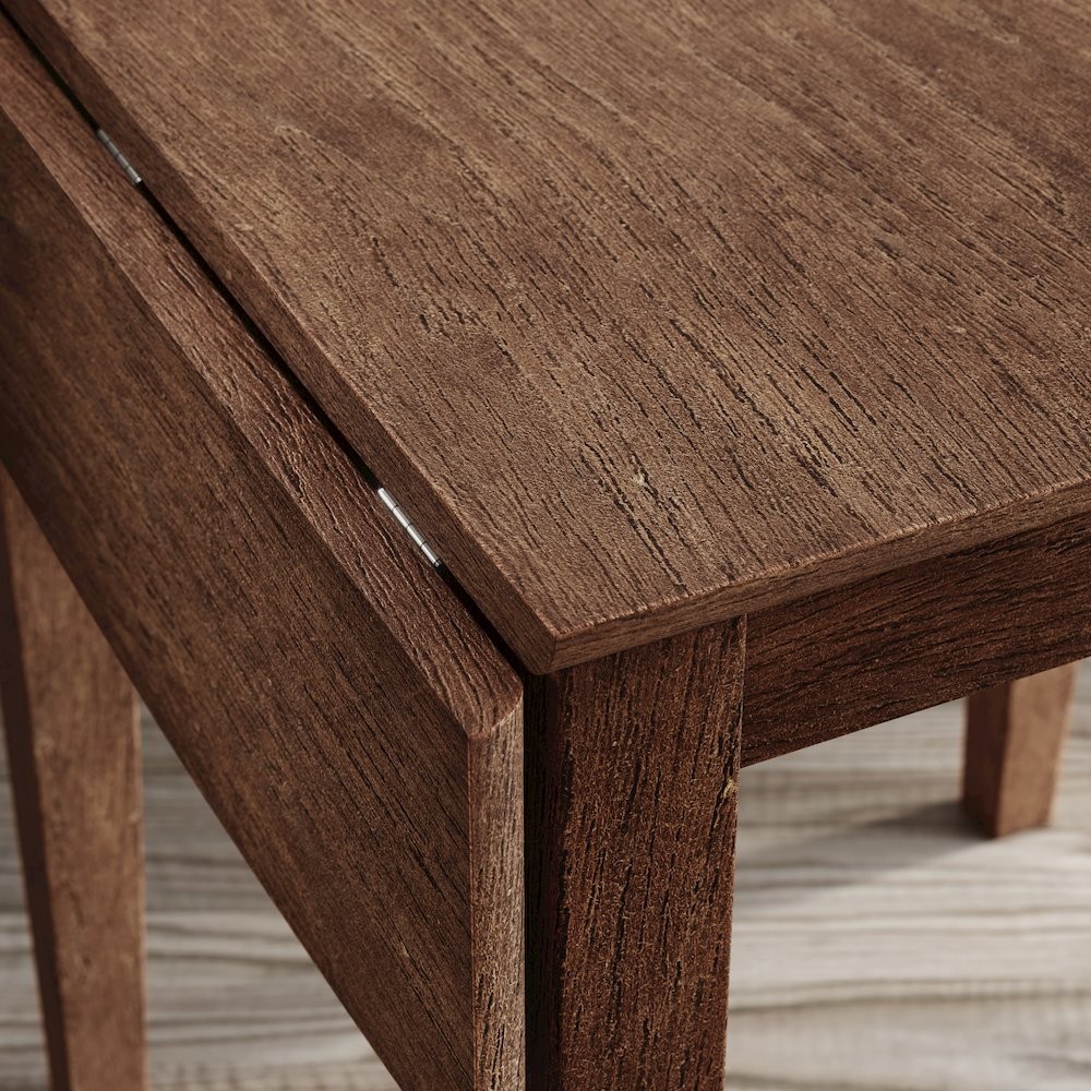 Coastal Wire-Brushed Acacia Three Piece Backless Counter Height Dining Set