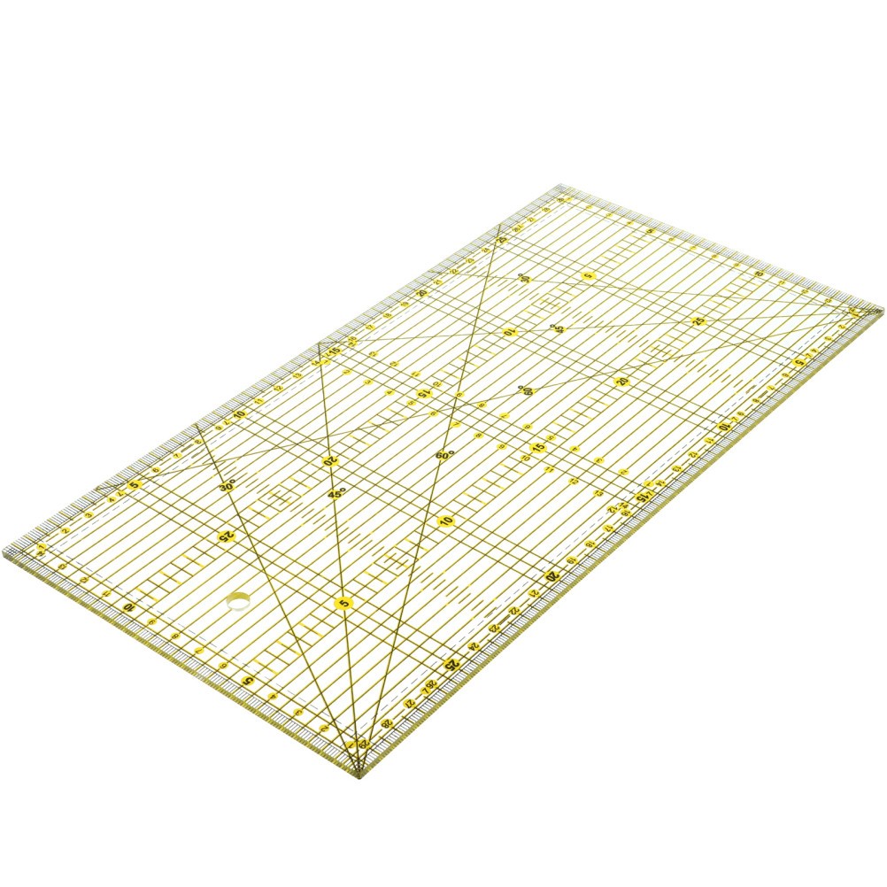 Multi Colored Patchwork Ruler with Contrasting Lines for Easy Fabric Visibility