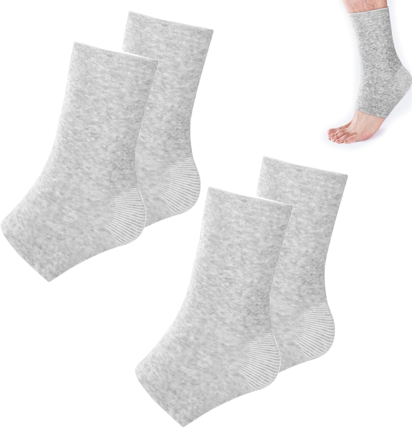 2 Pairs of One Compress Bamboo Foot Sleeves,Keep Warm Bamboo Ankle Socks Foot