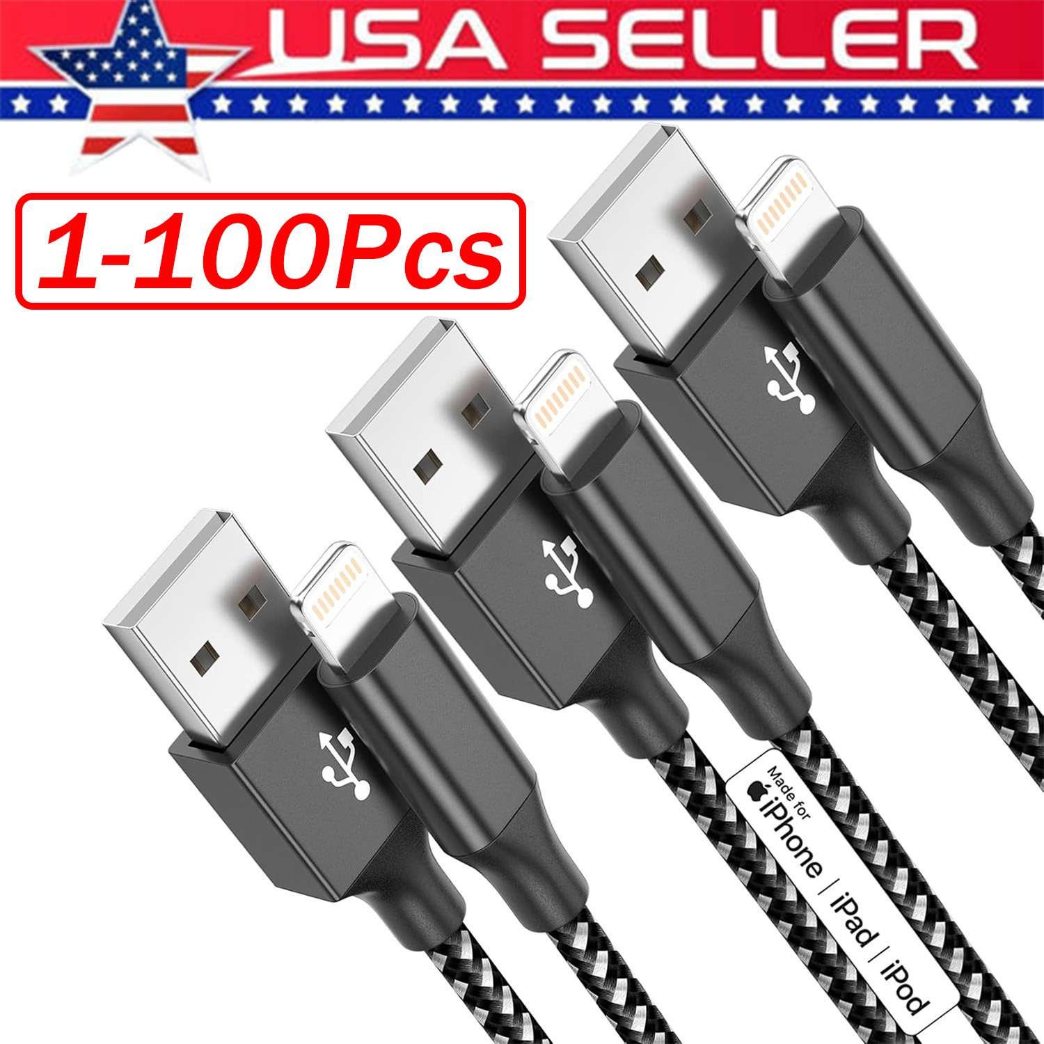 Fast Charger Cable Heavy Duty For iPhone 13 12 11 X XR 8 Charging Cord Wholesale