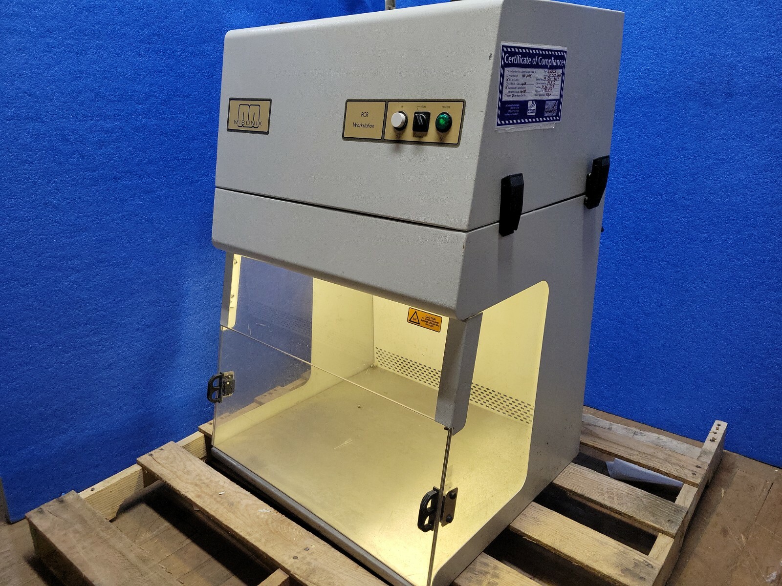 Mystaire MISONIX PCR Workstation Fume Hood PCR 6 24x20x20 Workspace Tested
