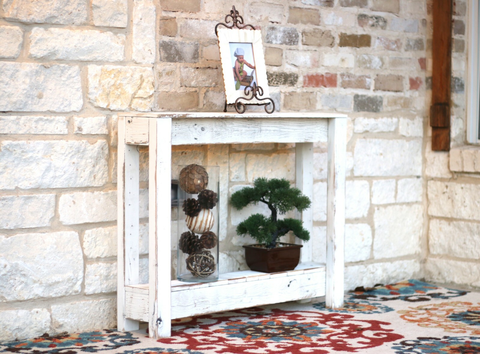 Rustic Reclaimed Wood Console Table – 36”L x 8”W x 28”H – Entryway Accent Table