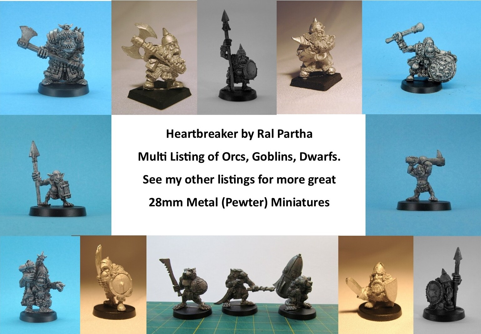Heartbreaker Metal Miniatures by Ral Partha Multi Listing  Orcs Dwarfs Goblins