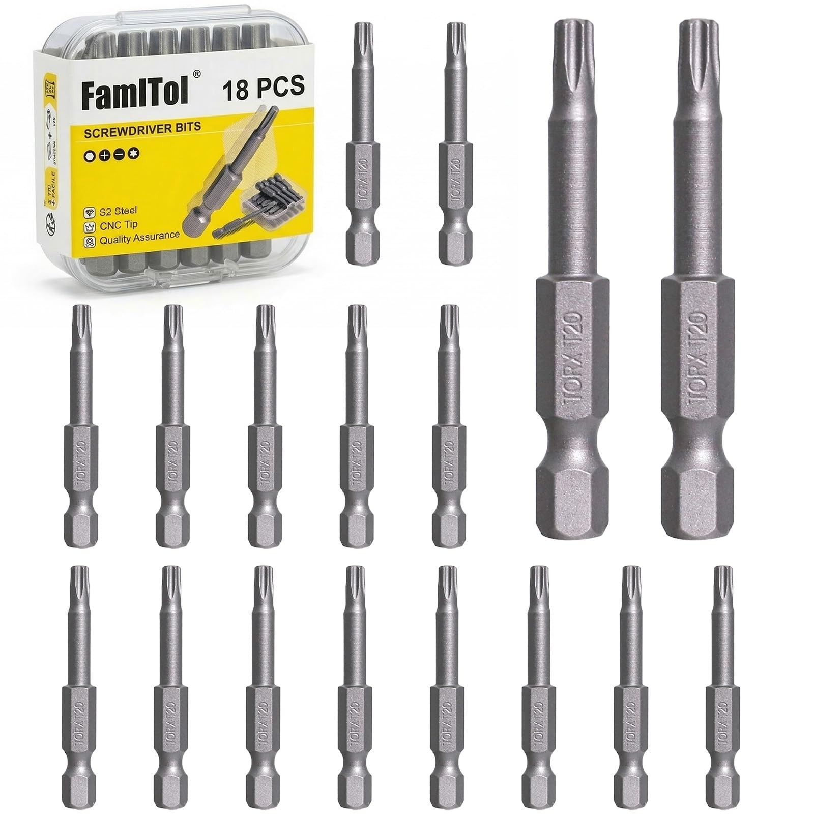 T20 Torx Bit Set, 18 PCS, 2 Inch