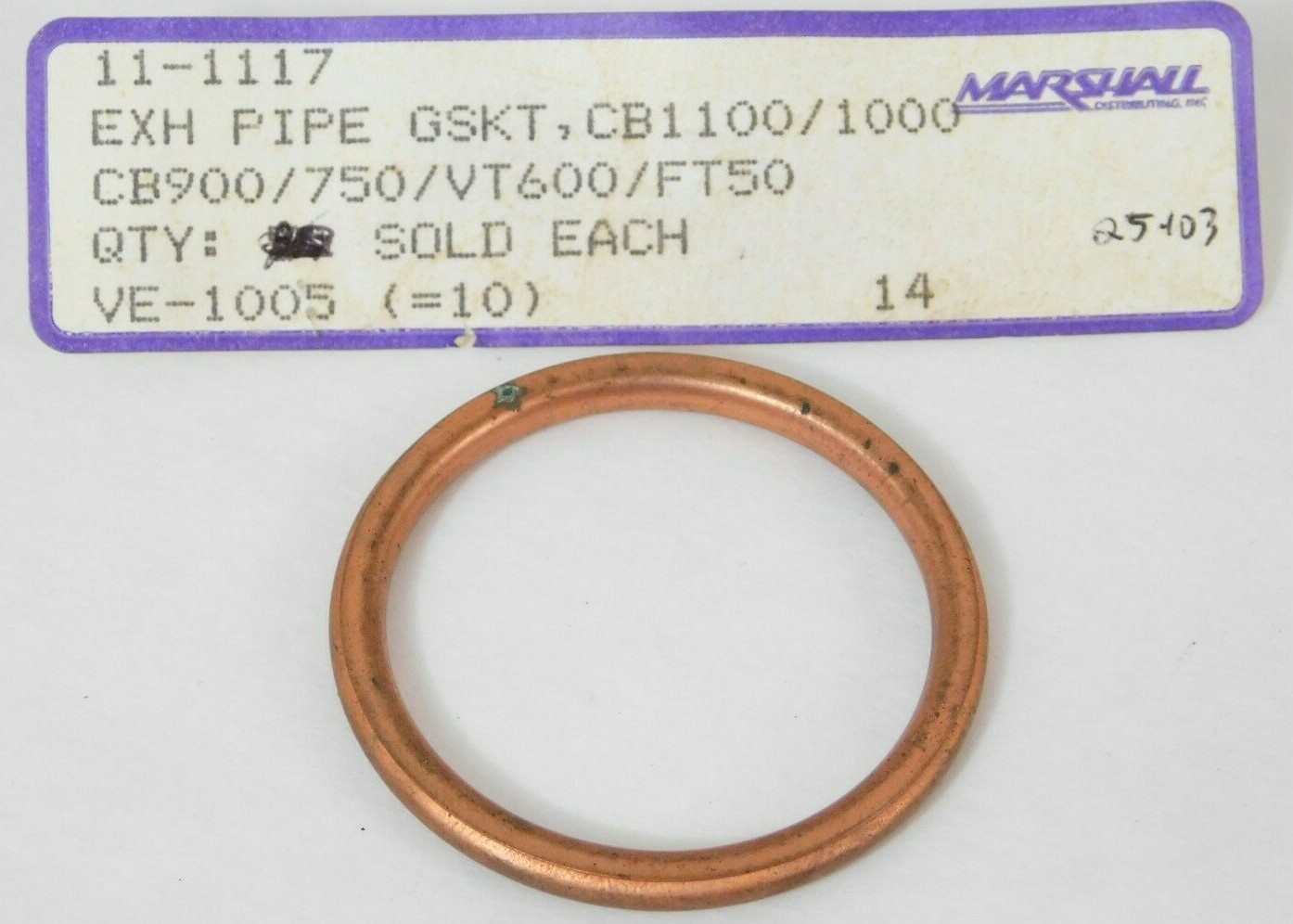 NEW Vesrah Copper Exhaust Pipe Gasket Honda CB1100 CB900 CB750 VT750 VT600 FT500