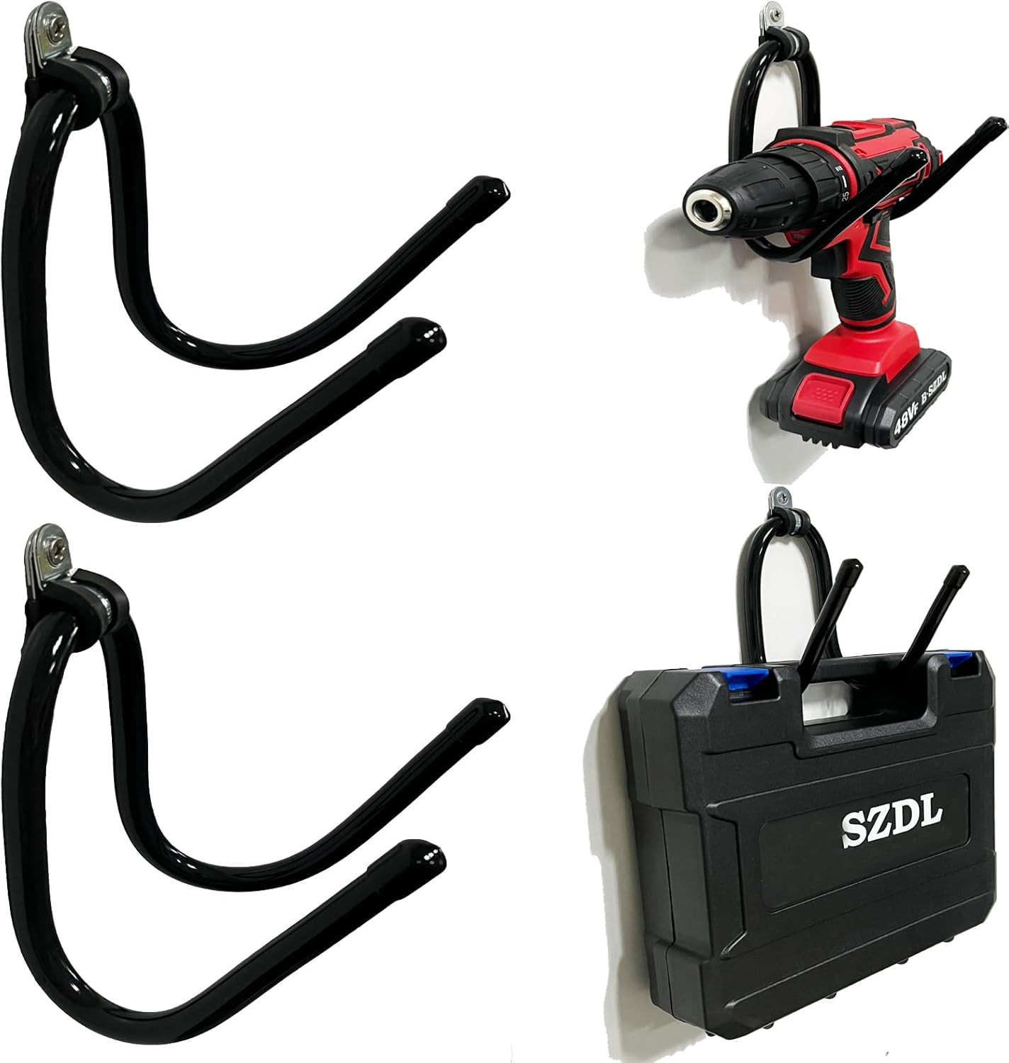 Pmsanzay Power Tool Organizer, 2 Pack Heavy Duty Drill Holder Wall Mount Hangers