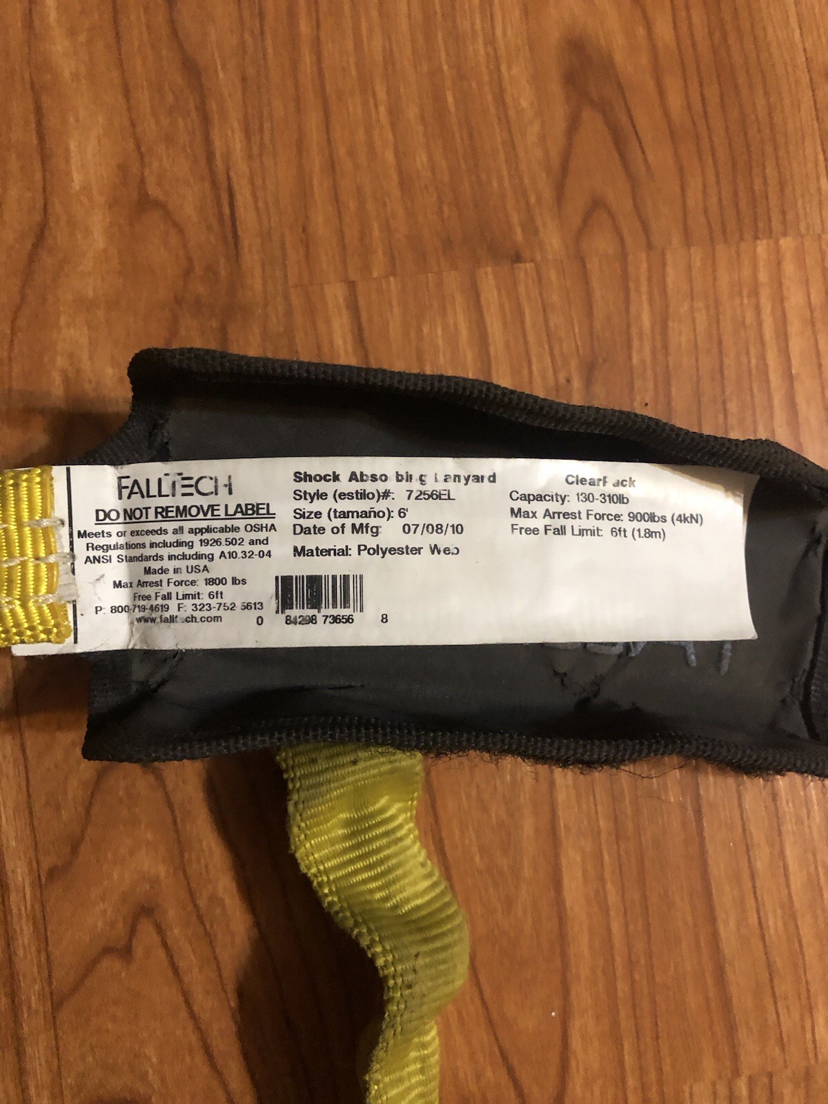 FallTech 6 Foot Shock Absorbing Lanyard Safety