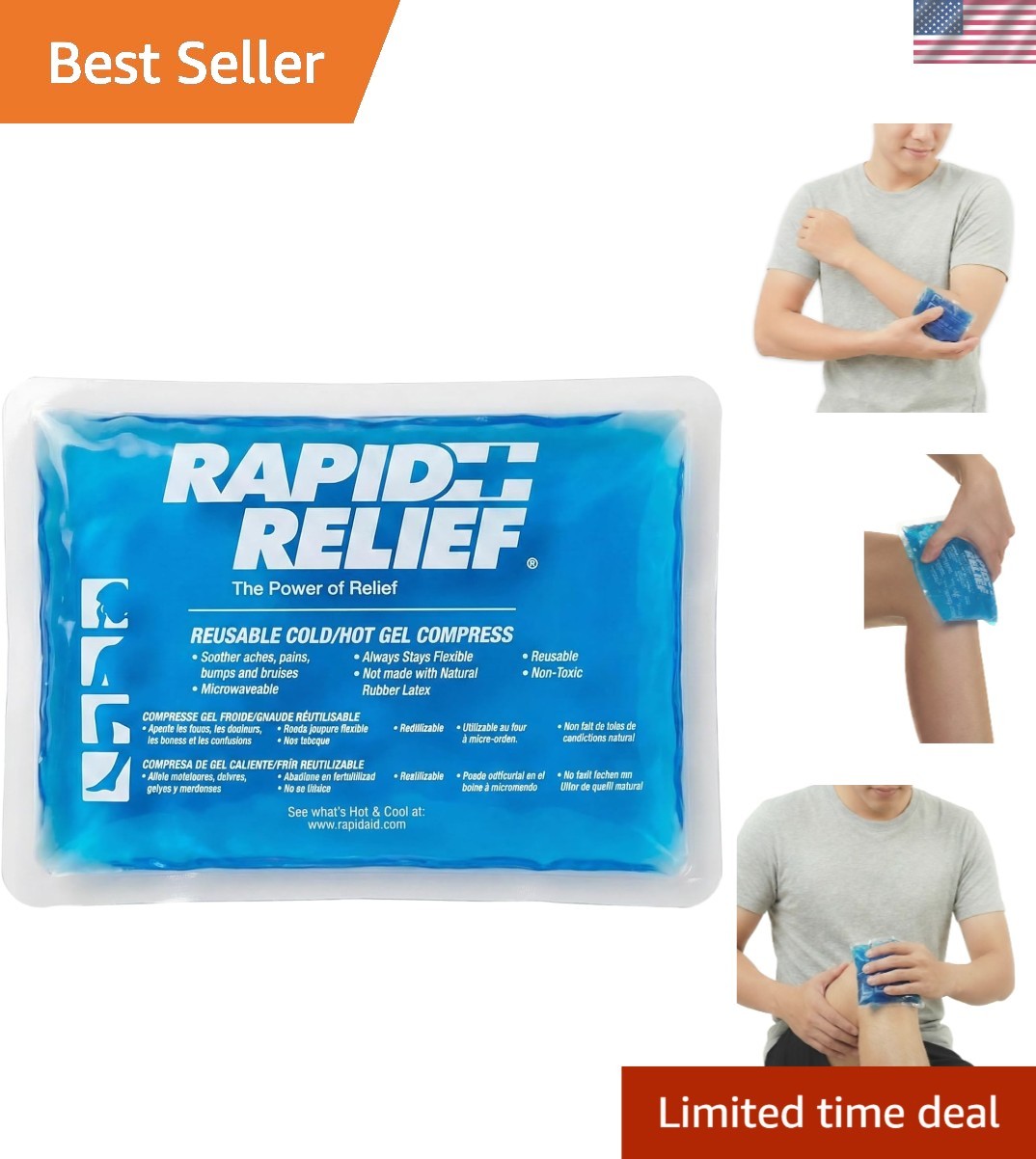 Compact 4" x 6" Reusable Gel Pack for Targeted Hot & Cold Therapy Relief