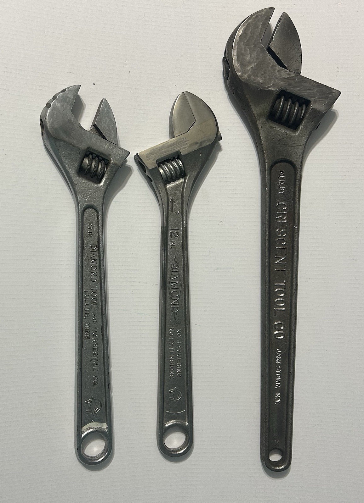 3 Adjustable wrenches Diamond Tool Horseshoe & 15” Crescent Tool Jamestown NY