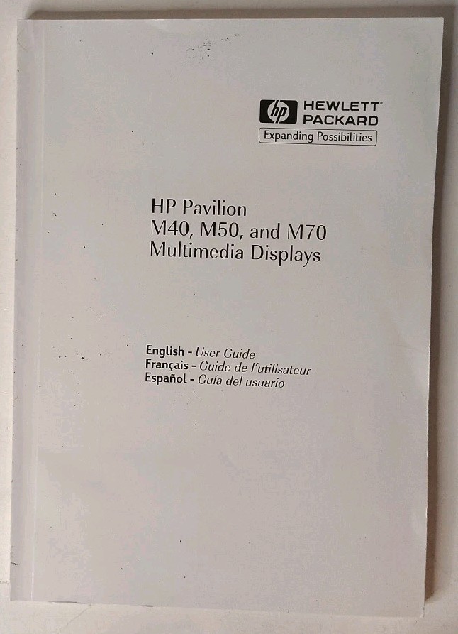 Hewlett-Packard HP Pavilion Instruction booklet  For  M 40- M 50 and M 70