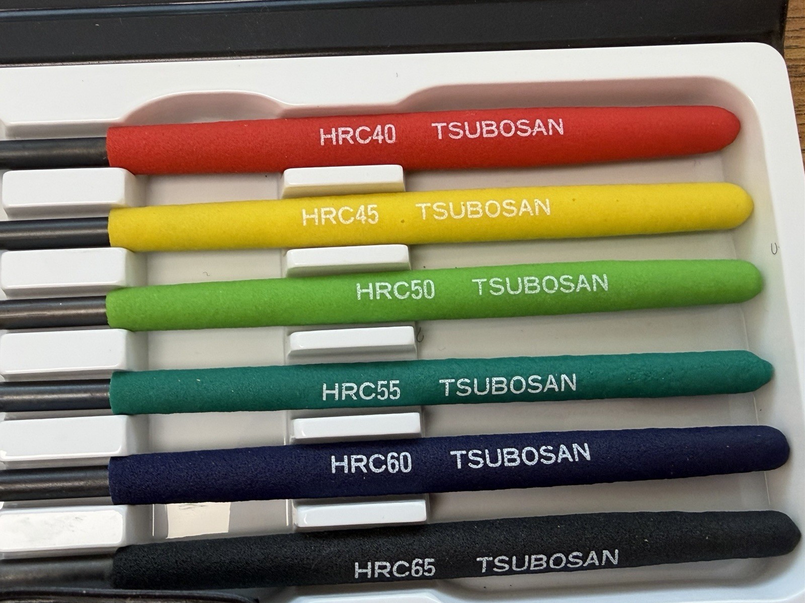 Flexbar 18750 Hardness Testing File Set 6pc HRC40-65 Tsubosan w/ Case