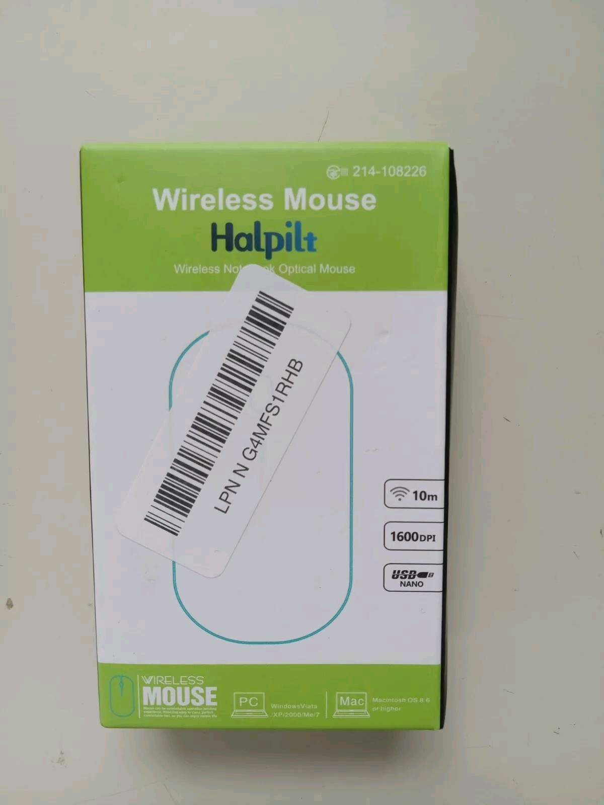 Halpilt 10m 1600DPI W2.4GHz Wireless Mouse