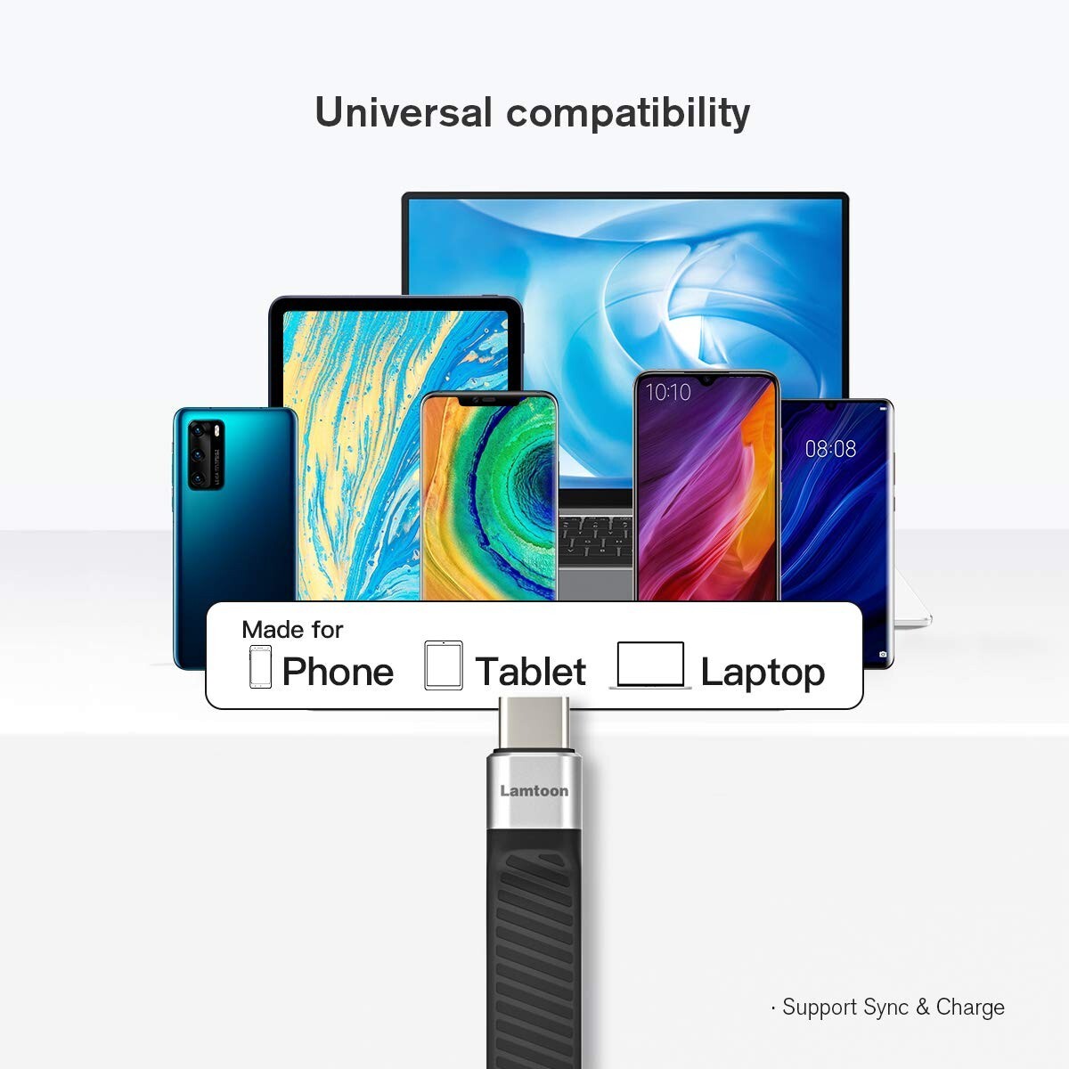 RIITOP USB4 C Cable Short [5inch, Flat], 40G USB C to C Cable 240W Fast Charging