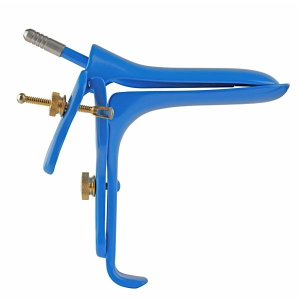 Grave Vaginal Speculum - Blue Teflon Coating W Suction Tube