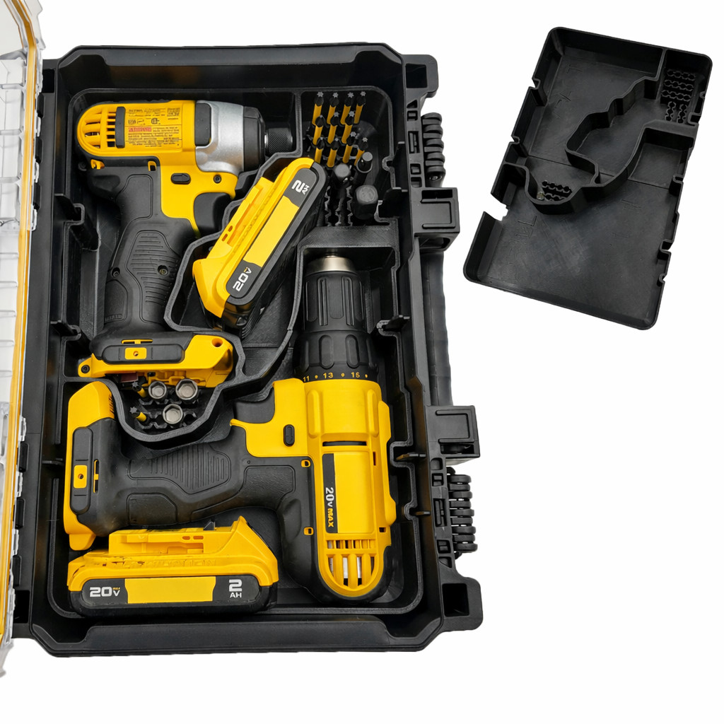 Dewalt 20V Max Drill Set Organizer Tray Insert, Deep Compact Organizer