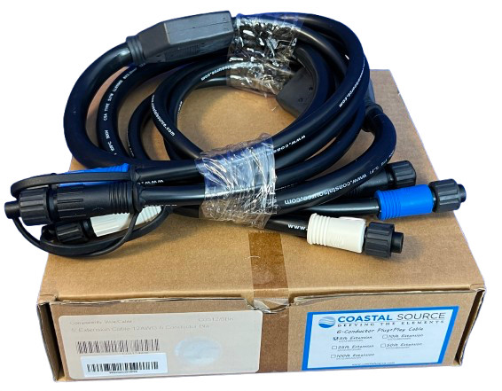 Coastal Source WC12G6C05BK,  5',  12 AWG 6 Conductor Extension Cable NEW OB
