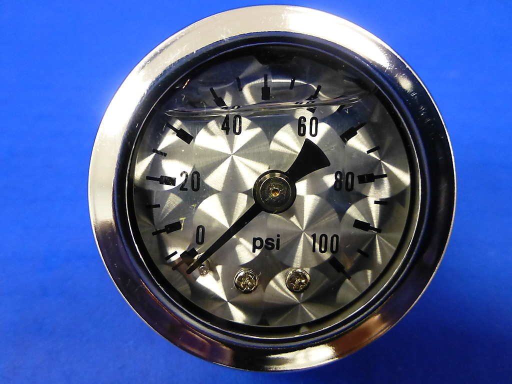 Marshall Gauge 0-100 psi Fuel Pressure Oil Pressure Engine Turne 1.5"Face Liquid