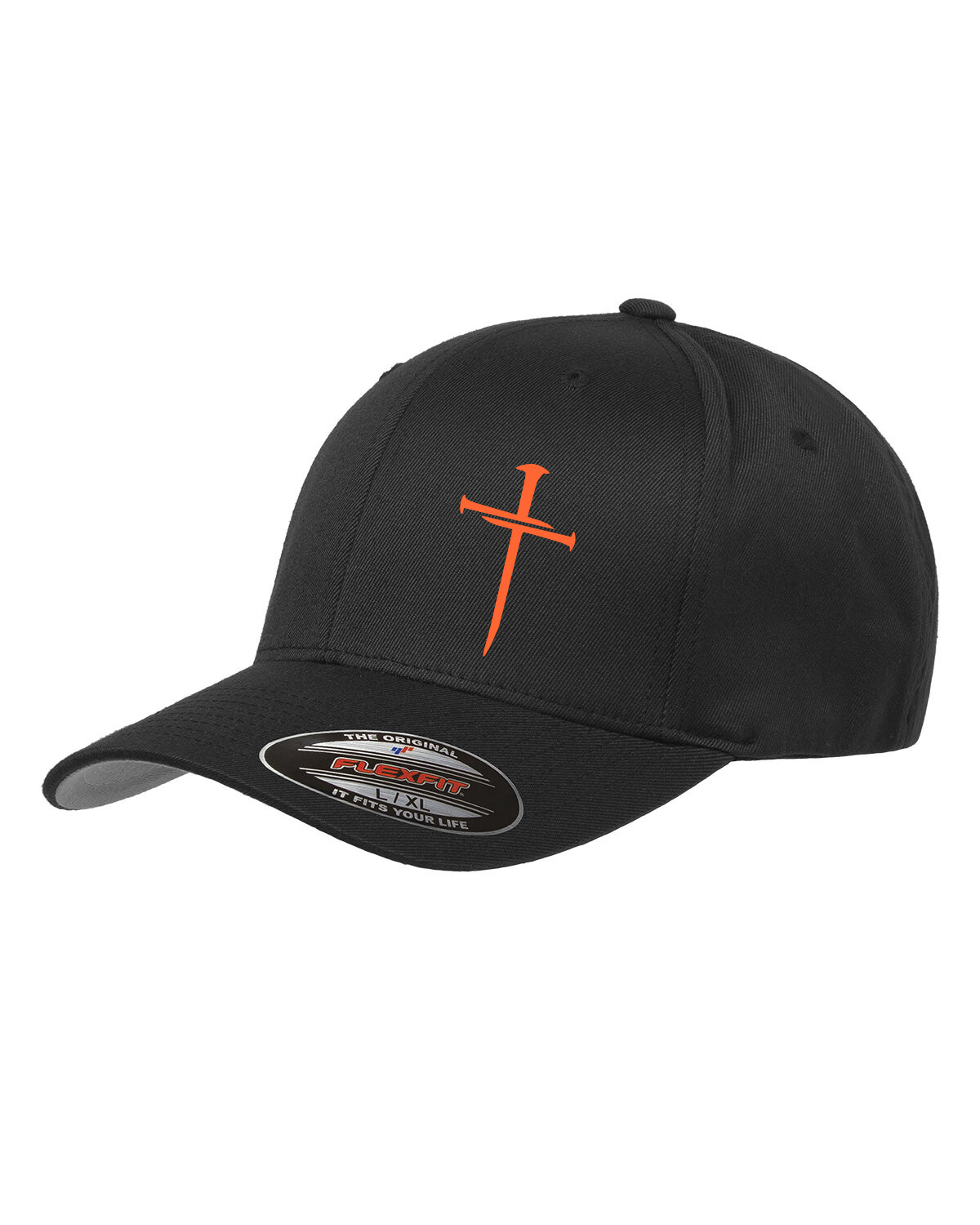GOD THREE CRUCIFIXION NAIL CROSS RELIGION FLEXFIT HAT *FREE SHIPPING in BOX*