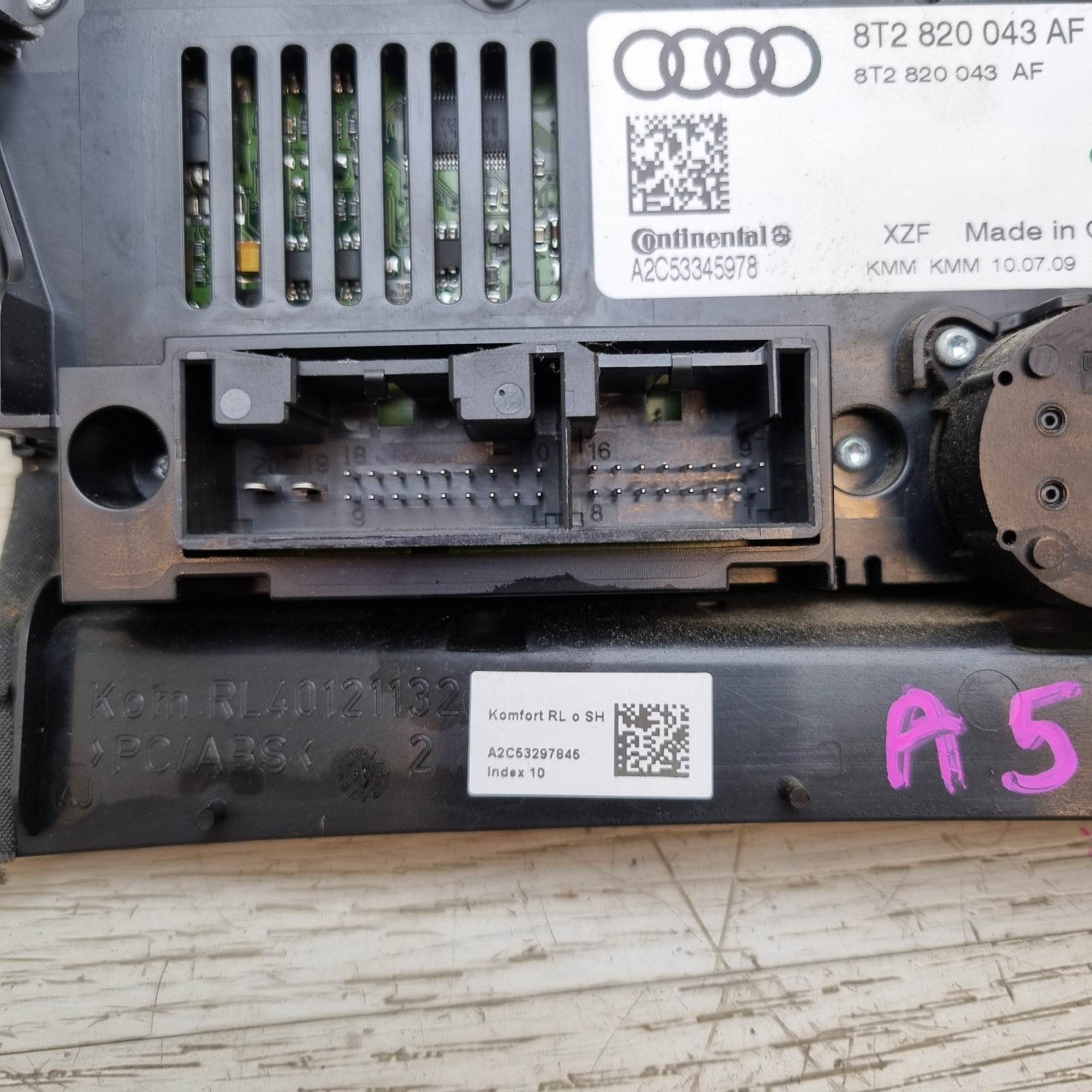 AUDI A5 8F CABRIO AC CLIMATE HEATER CONTROL PANEL SWITCH 8T2820043AF