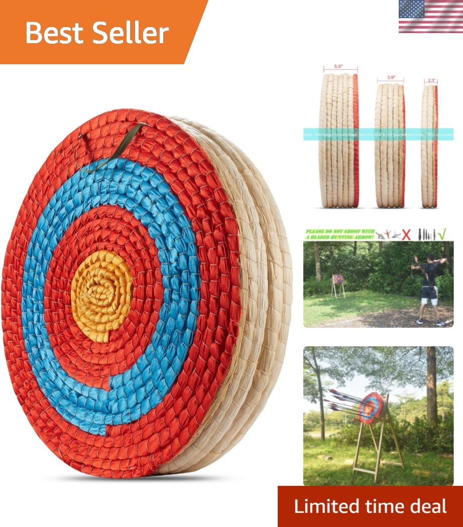 Durable 5-Layer Traditional Straw Archery Target for Compound Bows 20x20