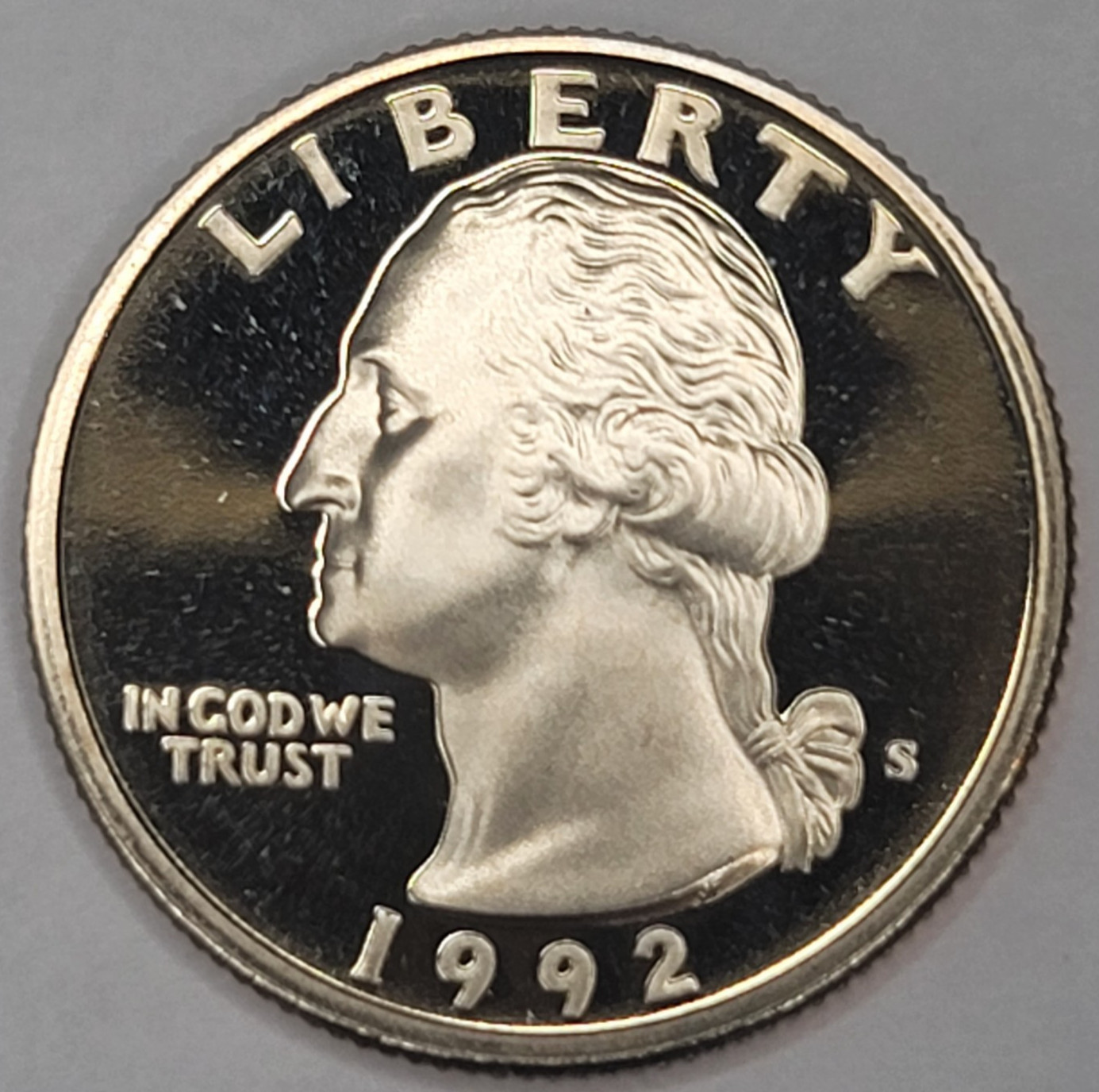 1992 S Gem Proof DCAM Washington Quarter - CN-Clad