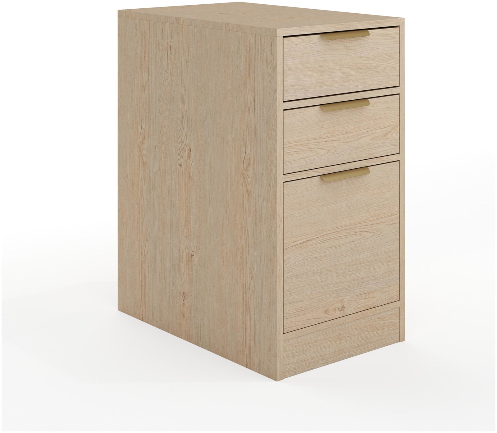 Flash Furniture NAN-FY-23042-FC-MS Kayden 16"W 3 Drawer - Light Natural / Gold