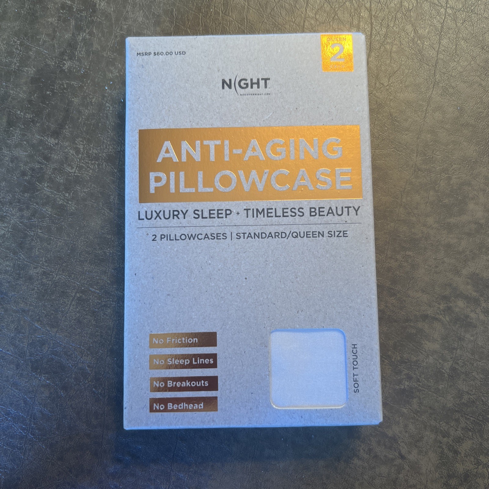 Night Discovernight.com AntiAging Pillowcase Queen Size 2 Package Brand New
