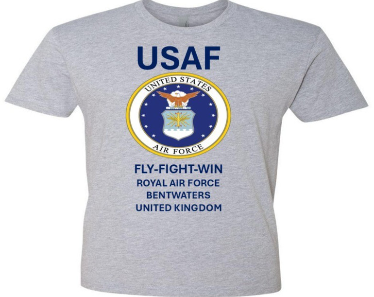 RAF BENTWATERS* UNITED KINGDOM*SHIRT W/EMBLEM*USAF OFFICIALLY LICENSED