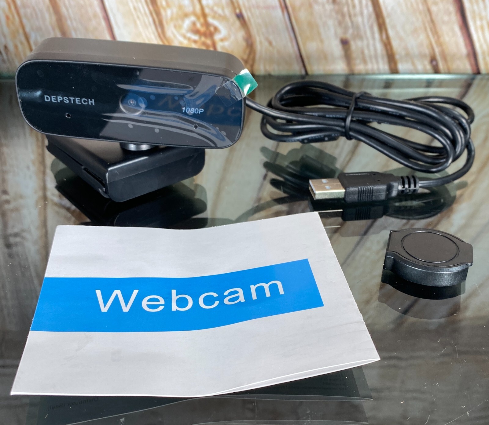 Depstech 1080P Full HD USB Webcam with Microphone & Privacy Shutter ~ Model D06