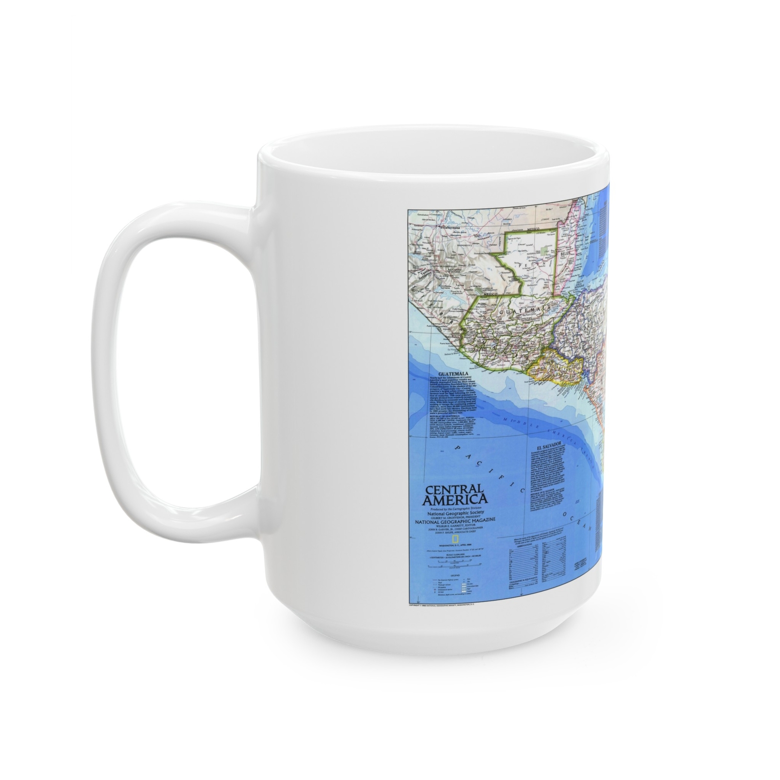 Central America (1986) (Map) White Coffee Mug