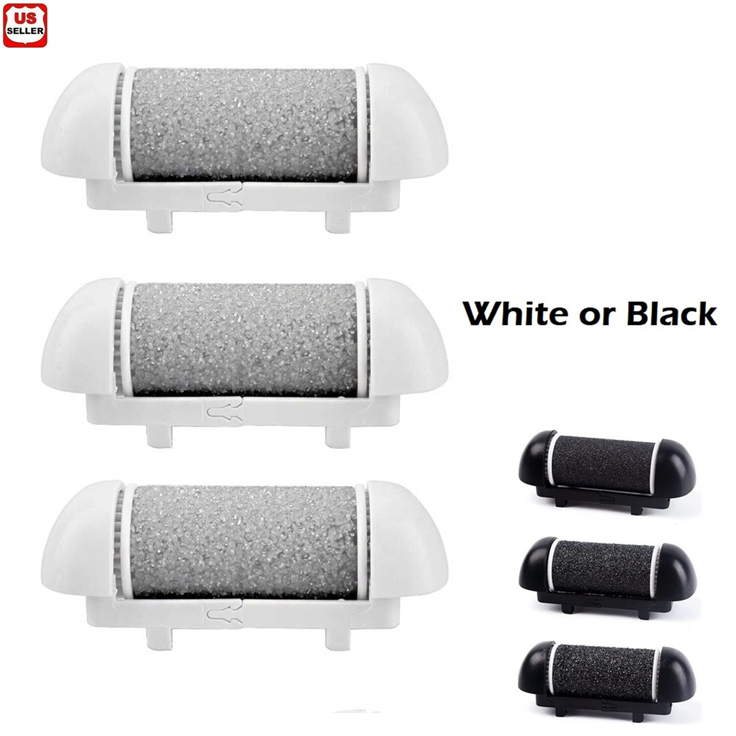 3 PCS Replacement Roller Head for Electric Callus Remover for Feet Pedicure Kit