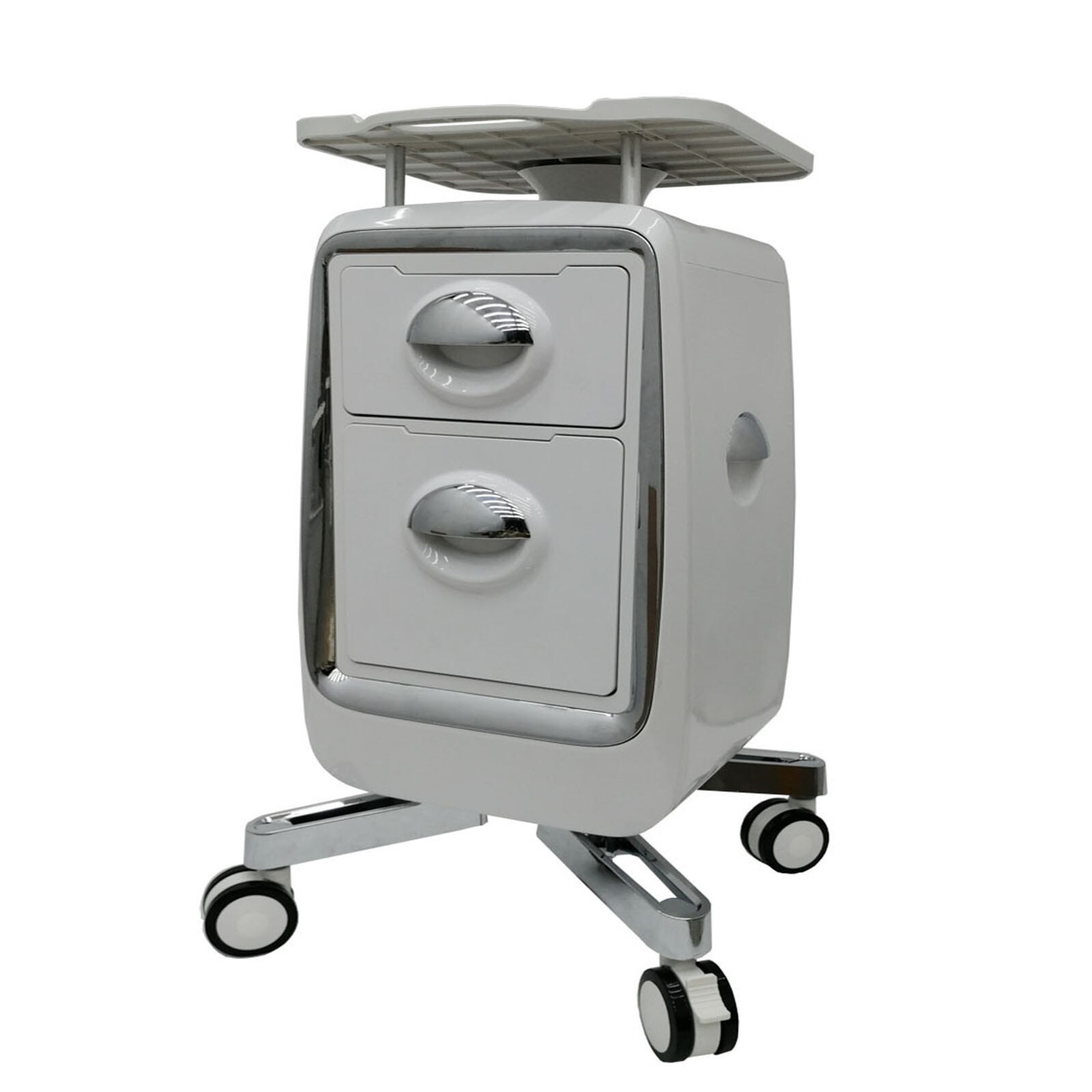 Mobile Trolley Cart ABS Trolley Organizer Mobile Utility Office Cart Storage US