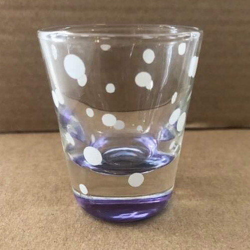 White Polka Dot Shot Glass COMBINED SHIPPING (SEE STORE)