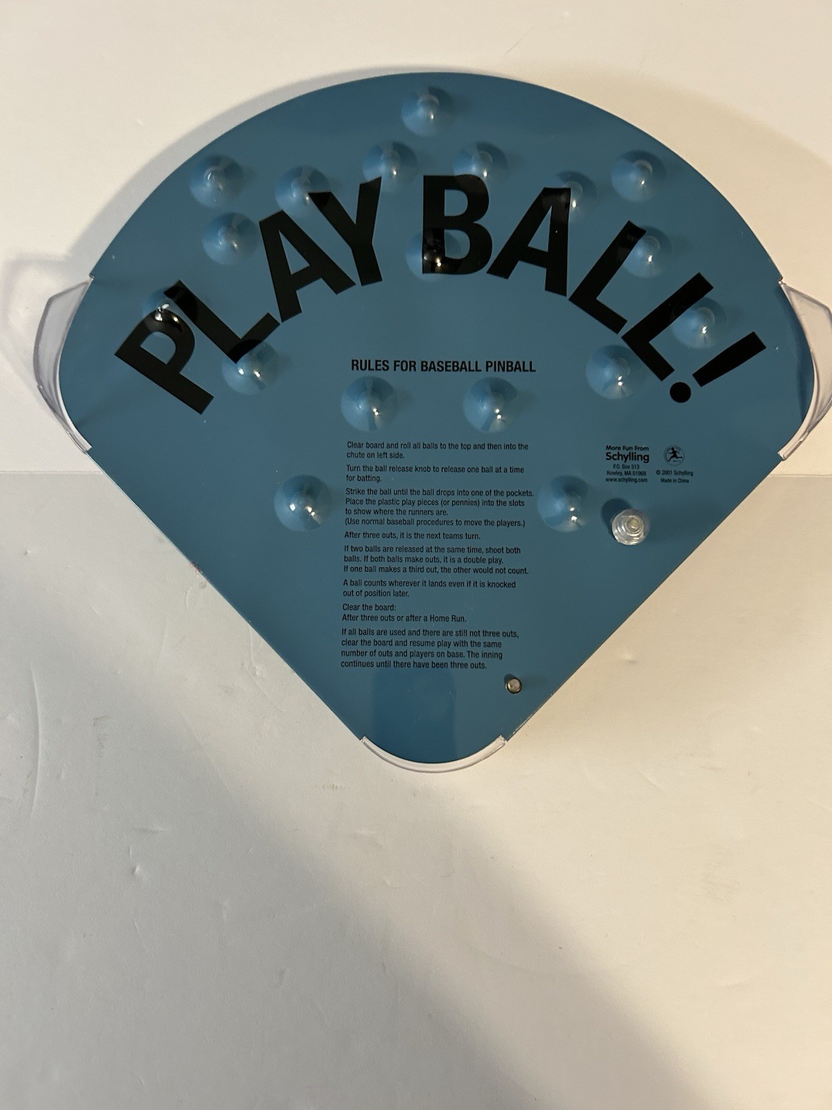 Vintage 2001 Schylling Baseball Pinball Game