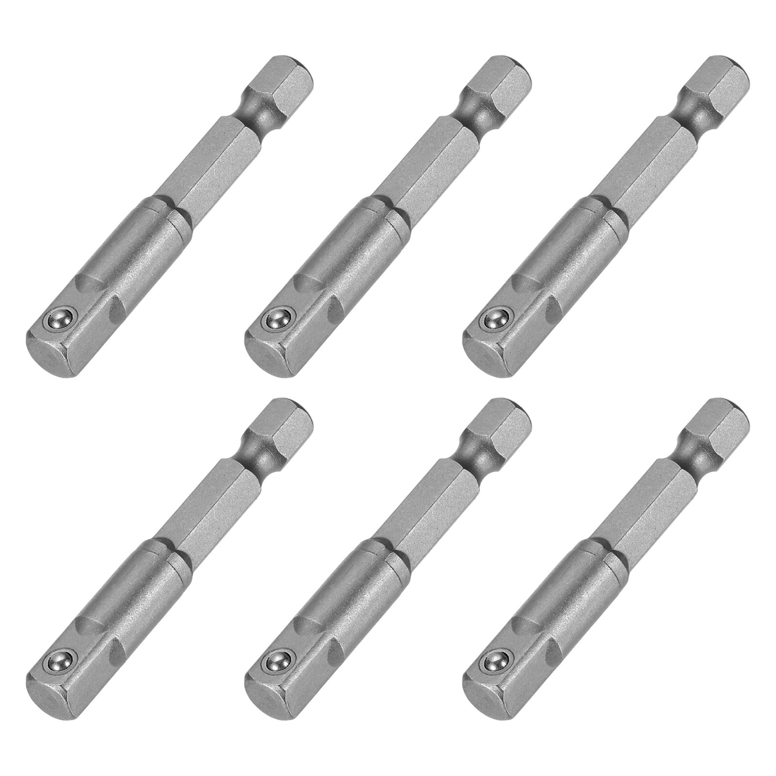 6pcs Impact Socket Adapter 1/4" Square Drive 1/4" Shank 2" Long Extension Bit