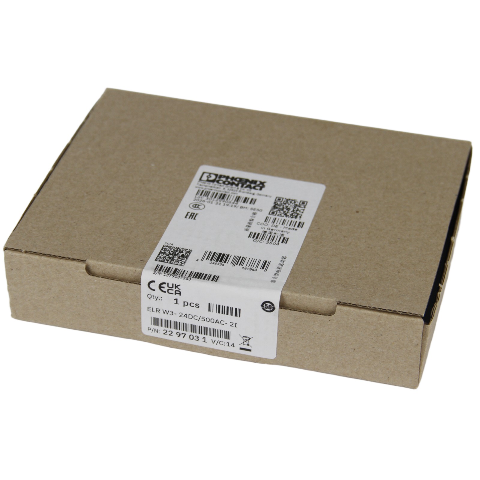 New In Box Phoenix Contact 2297031 ELR W3- 24DC/500AC- 2I module