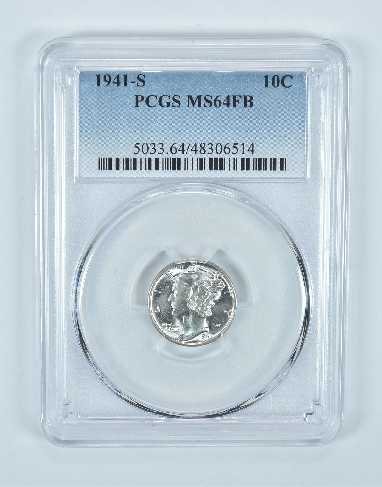 1941-S Mercury Dime MS64 FB PCGS Blue Label