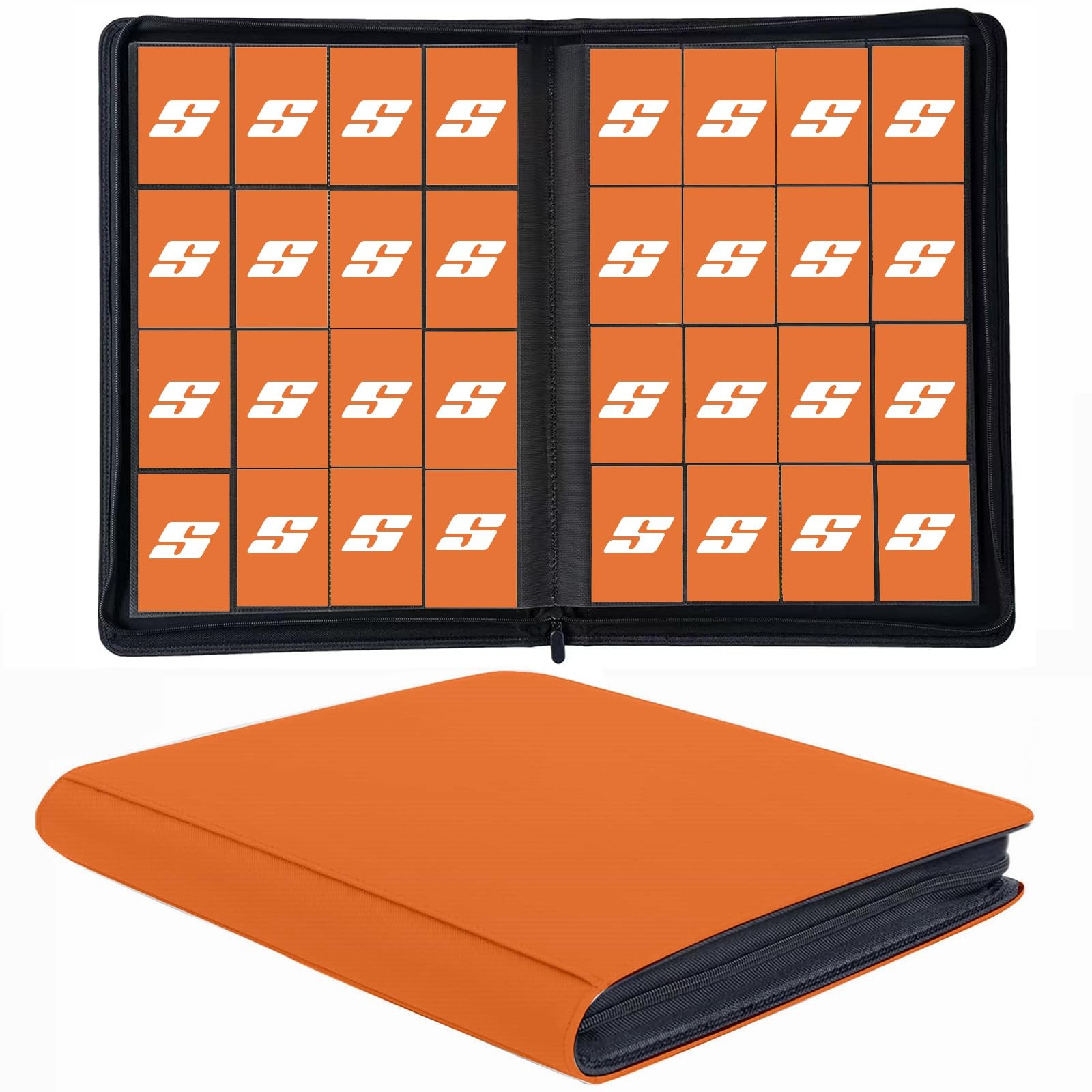 1000+ Pockets Trading Card Binder, 16 Pocket Ringless Side Loading Card Holde...