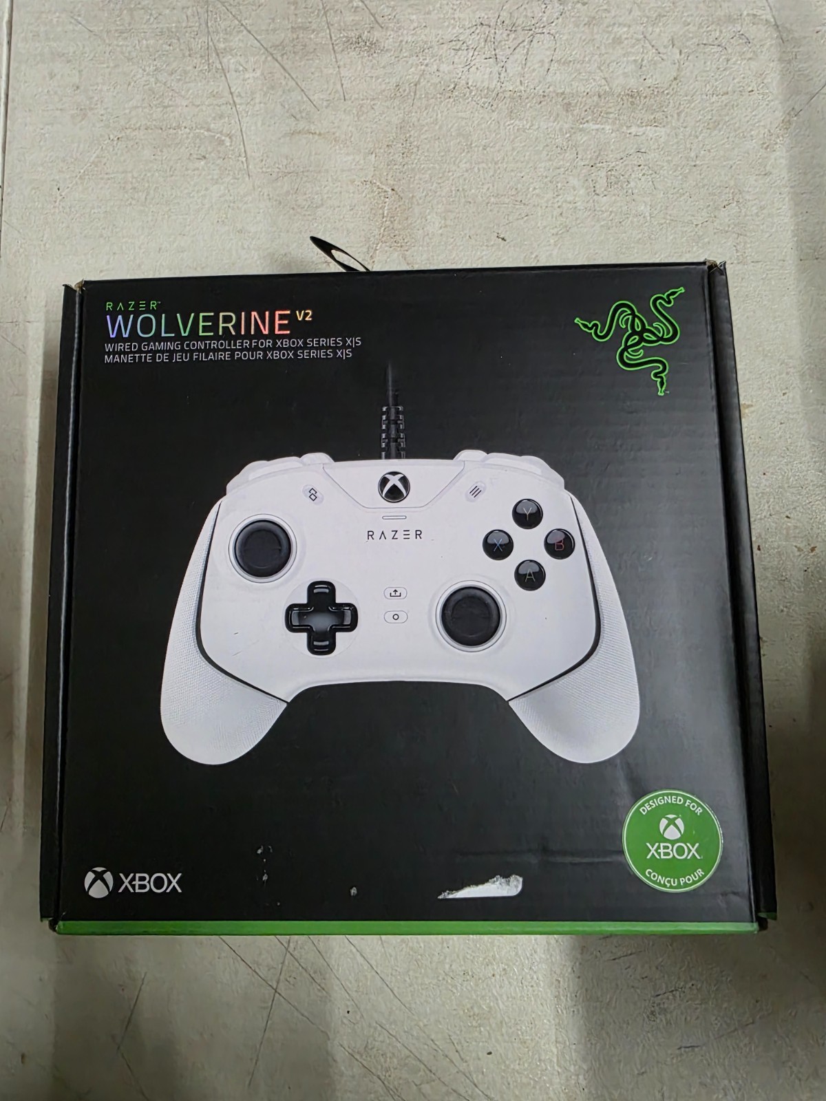 Razer Wolverine V2 Wired Controller Xbox Series X/S PC White open box