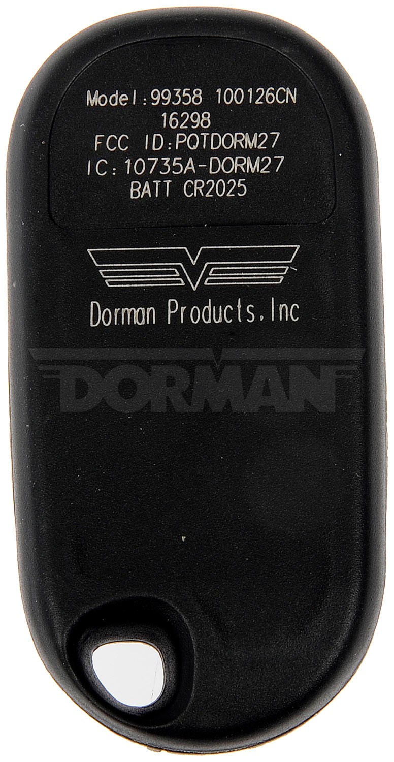 Dorman 99358 Keyless Entry Remote 3 Button