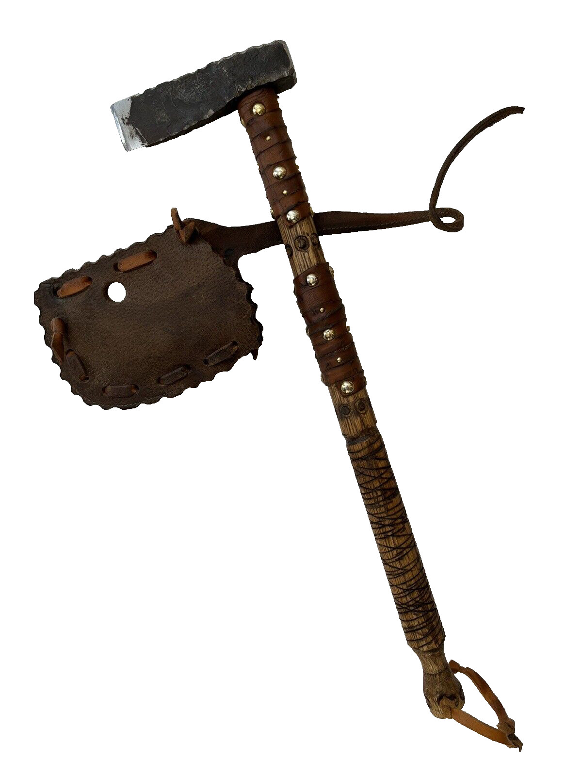 Blacksmith Made Camp Hatchet/Protection, One of a Kind, Custom Leather Sheath