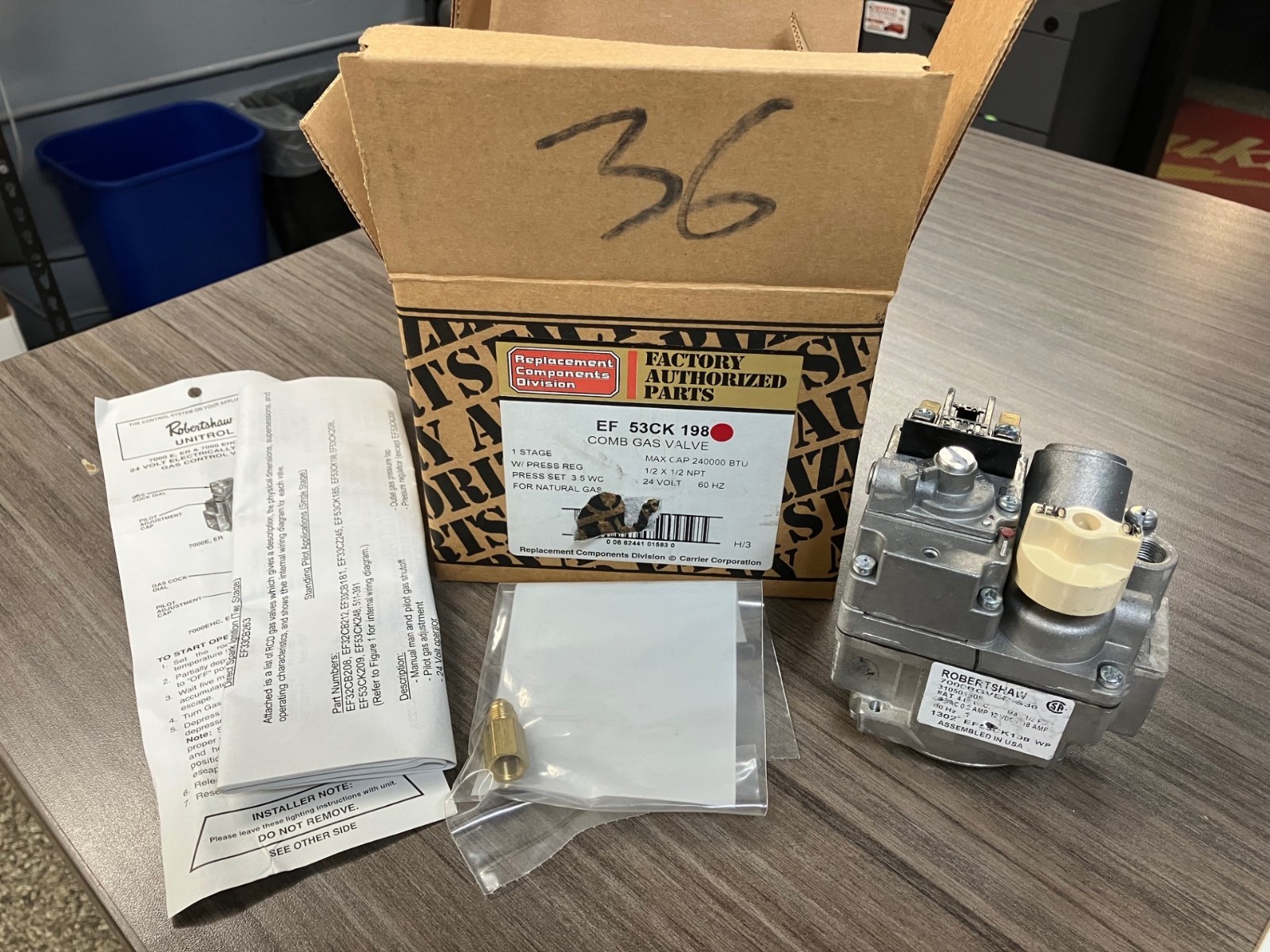 EF53CK198 Comb Gas Valve NG