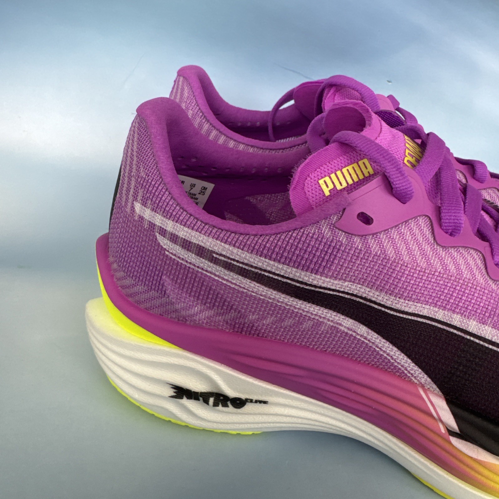 Puma Deviate Nitro Elite 3 Womens Running Shoes Purple Carbon Plated Size 6