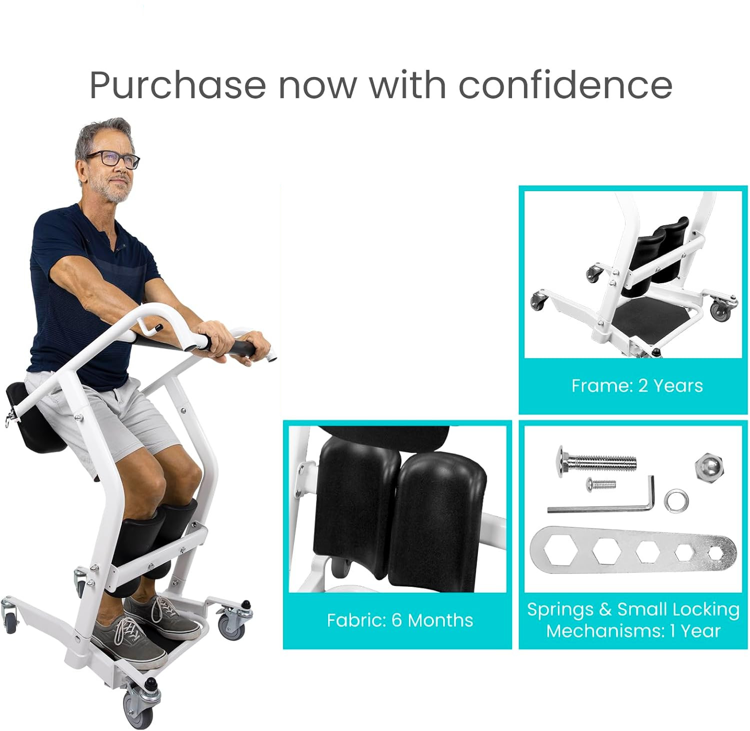 Vive Mobility Sit to Stand Lift Patient Transport Unit for Elderly Transfer Aid