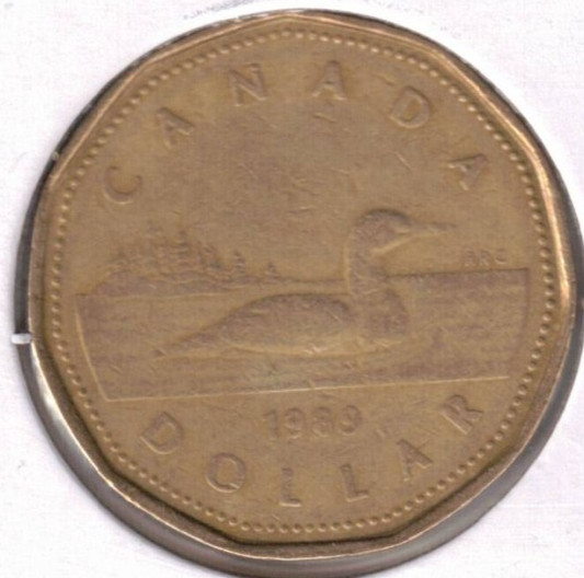 1989 Circulated QEII & Loonie $1 One Dollar Coin!