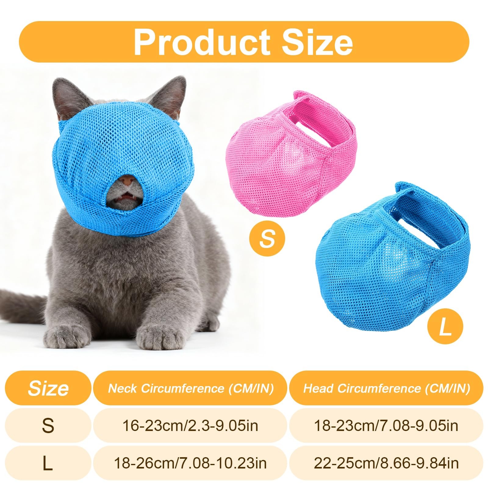 Bozales para gatos Bozales de malla transpirable con cubierta de malla suave