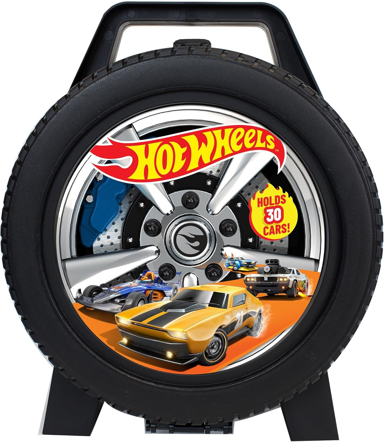 Mattel: Hot Wheels 30 Car Case - Wheel-Shaped Organizer, Storage Accessory, Hold