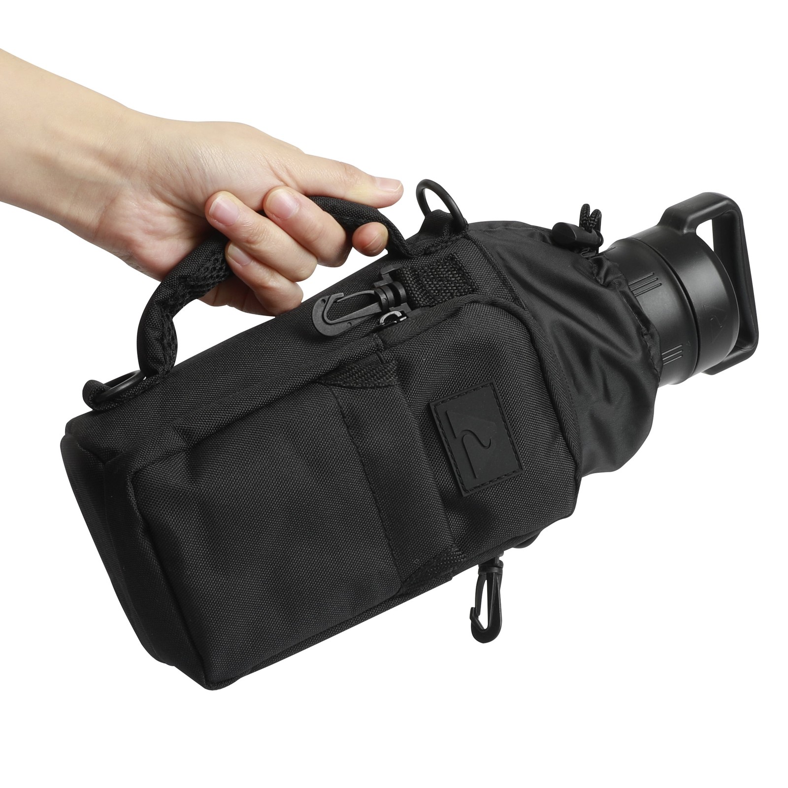 Ozark Trail 32-40 fl oz Water Sling Black Shoulder Strap Front Zipper Pocket